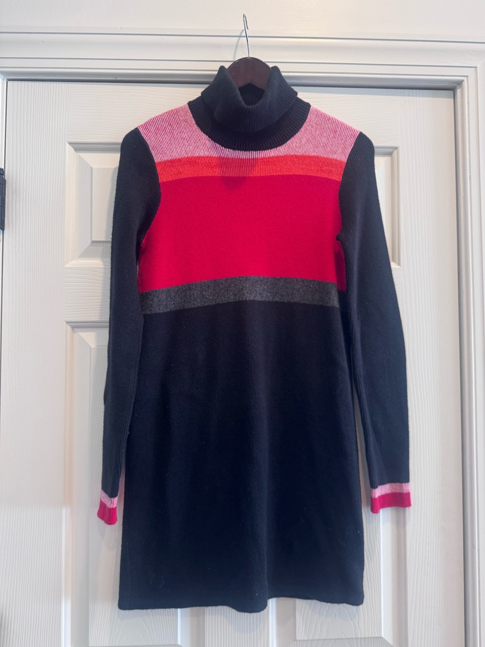 Free People "Winter Break" Colorblock Turtleneck Sweater Dress Woman’s XS xsmall